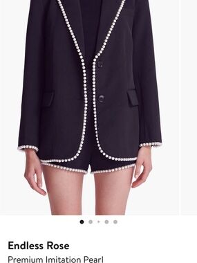 Endless Rose Black Pearl-Trim Blazer